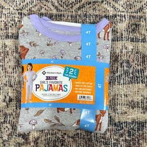 2 Pairs of Member's Mark Kids Pajama Set - Gray and Purple